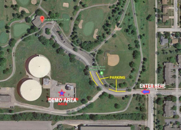 Map site for Arlington Heights Police and Fire drone demonstration