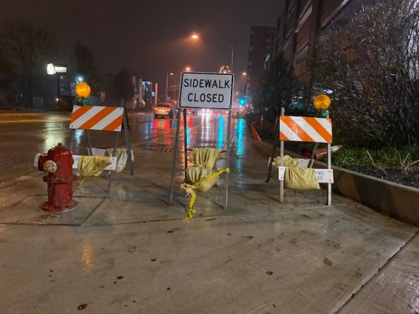 Sidewalk Closed on Arlington Heights Road south of Eastman Street