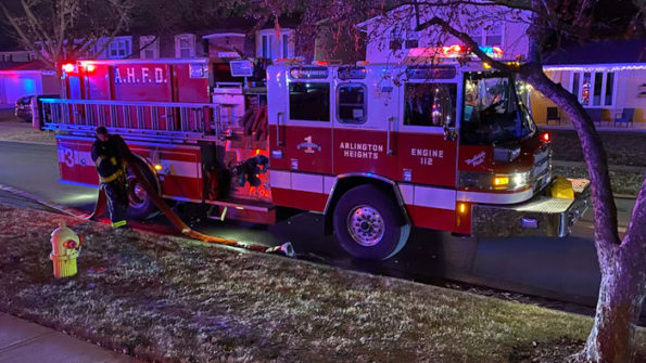 Arlington Heights Engine 3 at house fire on Locust Lane Mount Prospect December 12, 2019