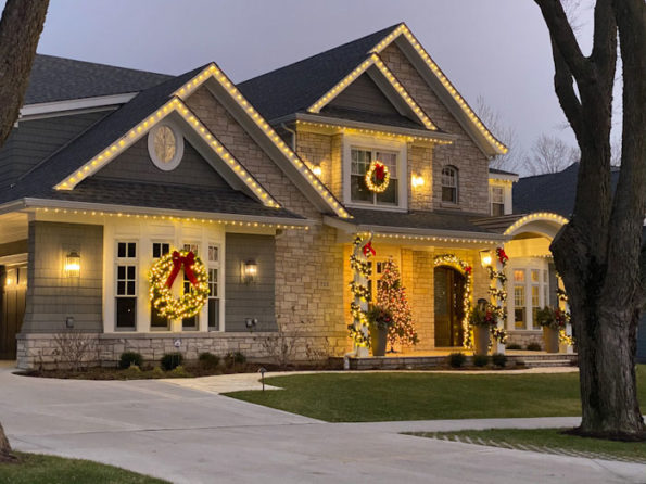 House with Christmas decoration Arlington Heights.
