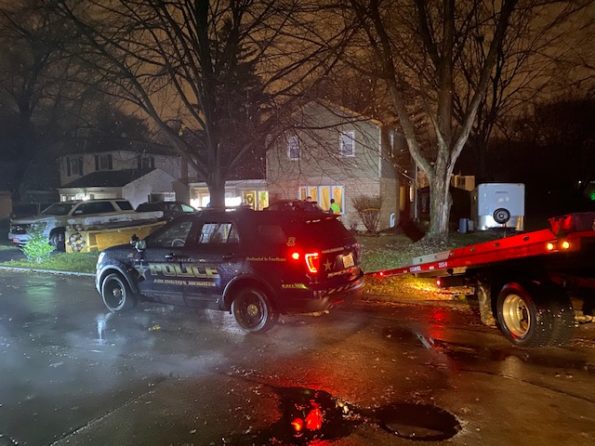 SUV crash against house at Newbury Lane and Grove Street in Scarsdale, Arlington Heights