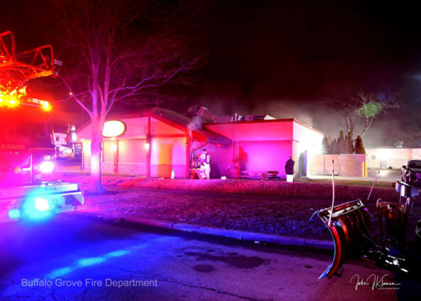 Fire scene at Dengeos Sunday January 5, 2020 (SOURCE: BGFD/J Kleeman)
