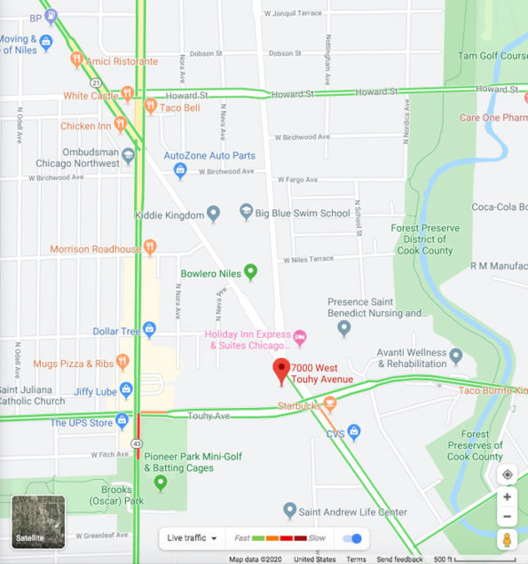 Google Maps Crash Scene Niles, Wednesday January 29, 2020