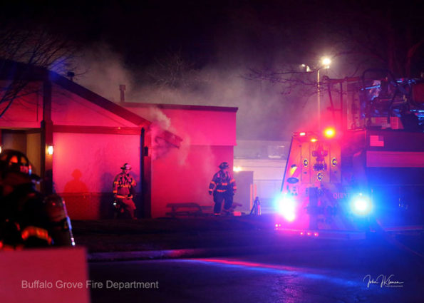 Smoke showing at Dengeos restaurant fire (SOURCE: BGFD/J Kleeman)
