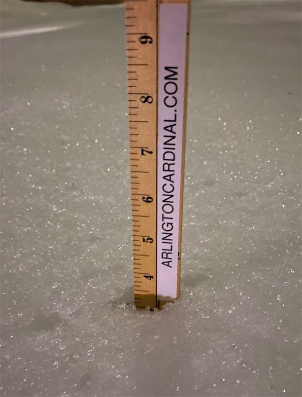 Snow and sleet depth at 4:41 a.m. Saturday January 18, 2020