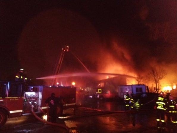 Vacant warehouse fire on Vincennes near 85th Street Chicago (SOURCE: CFD Media)