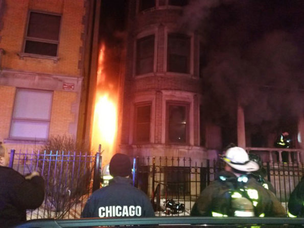 Fire exposure to adjacent building on South King Drive, Chicago