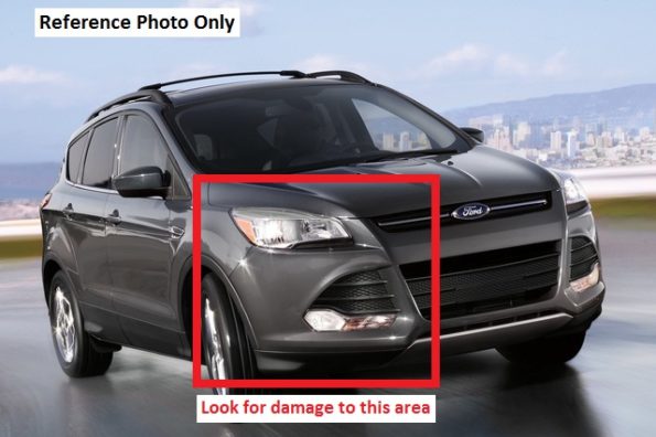 Ford Focus with an “SEL” or Titanium” trim package (front-end damage zone) reference photo for hit-and-run in Deerfield, Illinois