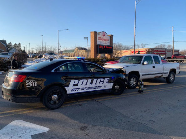 McHenry Police car in head-on crash while lights and sirens were activated (McHenry Police Department)