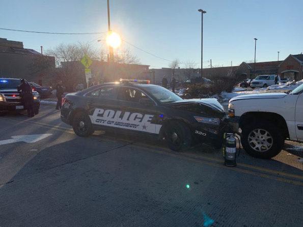 McHenry Police car in head-on crash while lights and sirens were activated (McHenry Police Department)