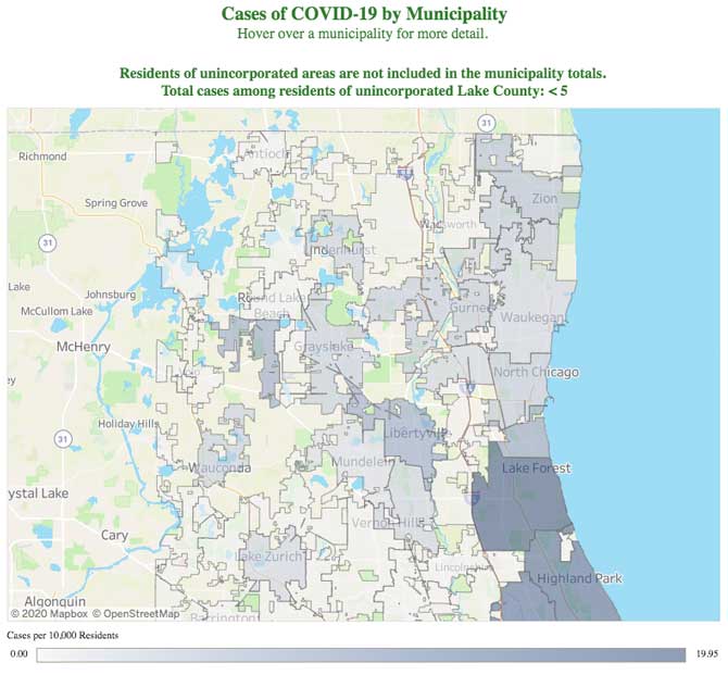 Lake County Health Department COVID-19 Interactive Map Friday, March 30 2020