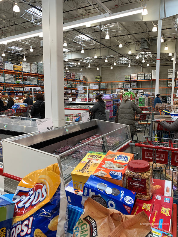 Large crowd at Mount Prospect Costco: Coronavirus pandemic panic buying on Friday, March 13, 2020