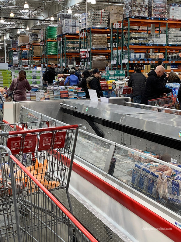 Large crowd at Mount Prospect Costco: Coronavirus pandemic panic buying on Friday, March 13, 2020
