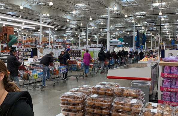 Large crowd at Mount Prospect: Coronavirus panic buying on Friday, March 13, 2020