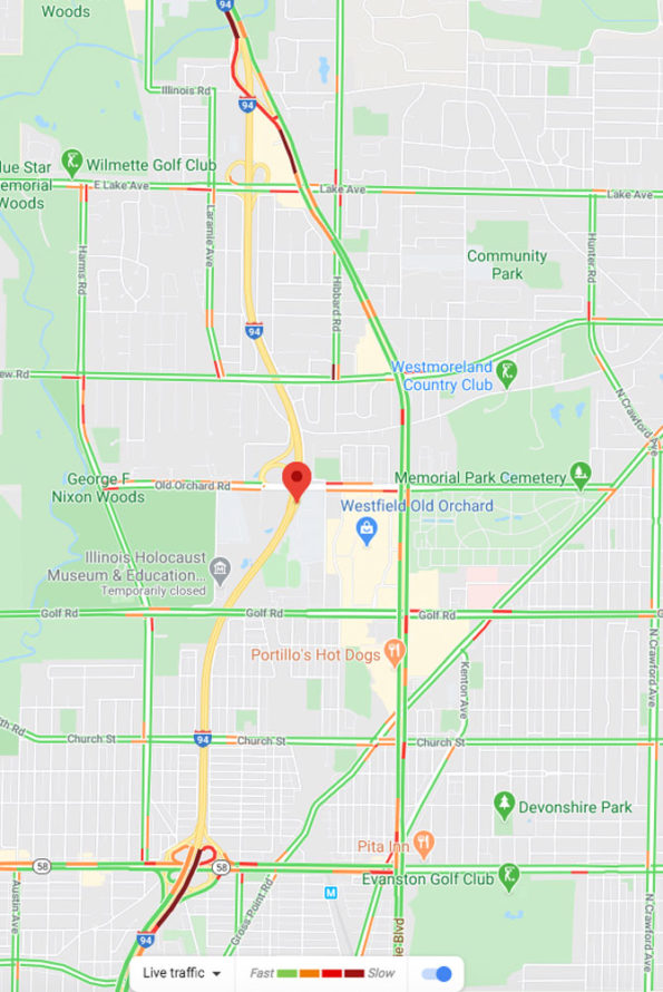 Edens Expressway closure for police standoff with barricaded truck driver April 29, 2020 near Skokie