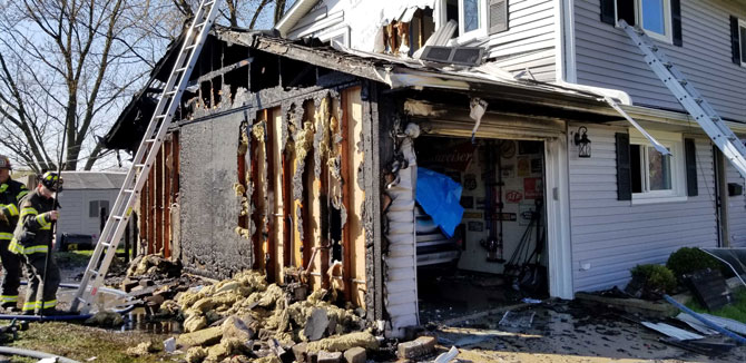 Attached garage fire on Park Boulevard, Streamwood