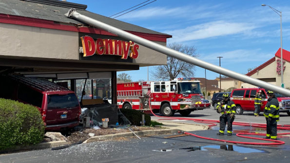 Chevy Suburban crash into Denny’s Arlington Heights