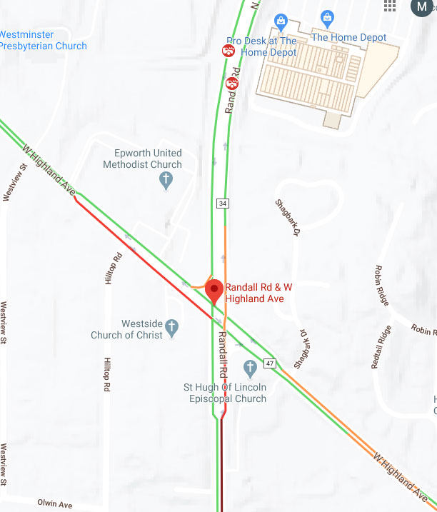 Crash Elgin Map May 01 2020 about 7:30 a.m. Crash Elgin Map May 01 2020 about 7:30 a.m.