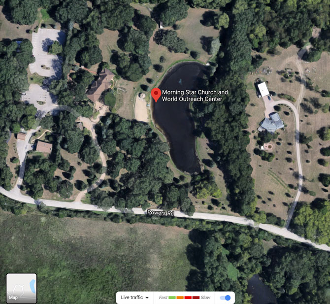 Crash scene map near Morning Star Church on Powers Road in Huntley