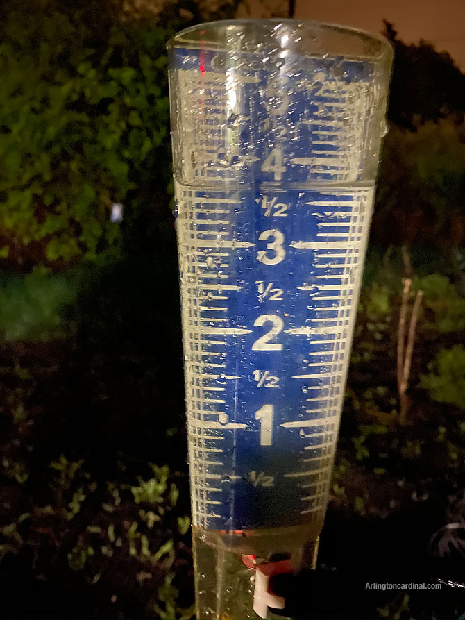 Rain gauge Arlington Heights Friday May 15, 2020