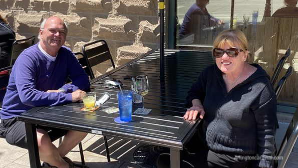 While spending time with two diners enjoying a beautiful afternoon at Peggy Kinnane's, owner Derek Hanley said on Sunday that all downtown restaurants are excited to open Arlington Alfresco