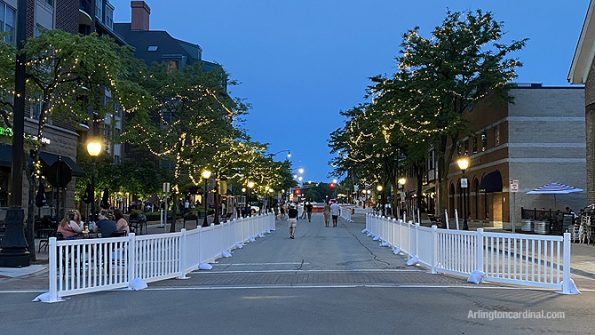 Vail Avenue open for pedestrians at Arlington Alfresco beginning Wednesday June 3, 2020 through Labor Day Weekend