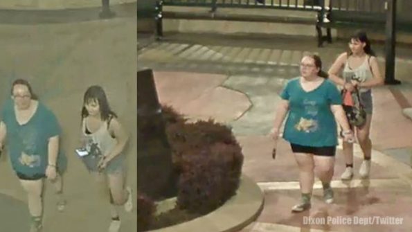 Suspects near Ronald Reagan statue in Dixon, Illinois