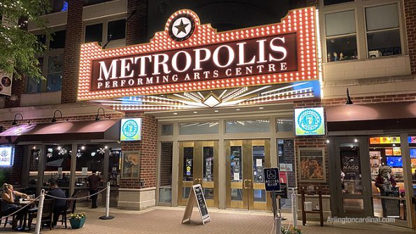 Front entrance to Metropolis Performing Arts Centre in Arlington Heights