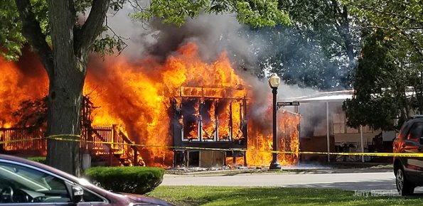 Mobile home fire in Wheeling on Friday July 10, 2020