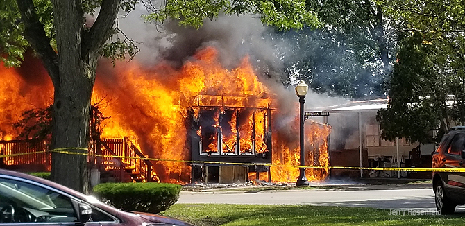 Mobile home fire in Wheeling on Friday July 10, 2020