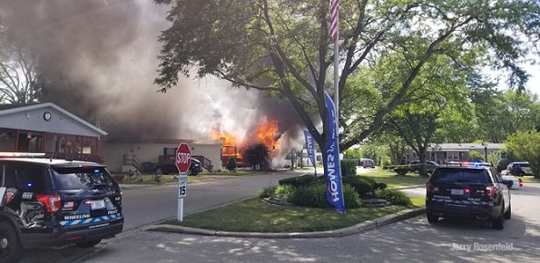 Mobile home fire in on Broughman Drive Wheeling on Friday July 10, 2020