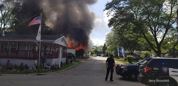 Mobile home fire in Wheeling on Friday July 10, 2020