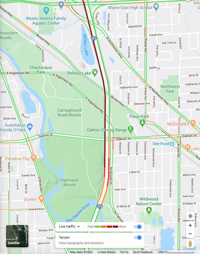 Mount Prospect Police Department pursuit on Rand Road and I-294