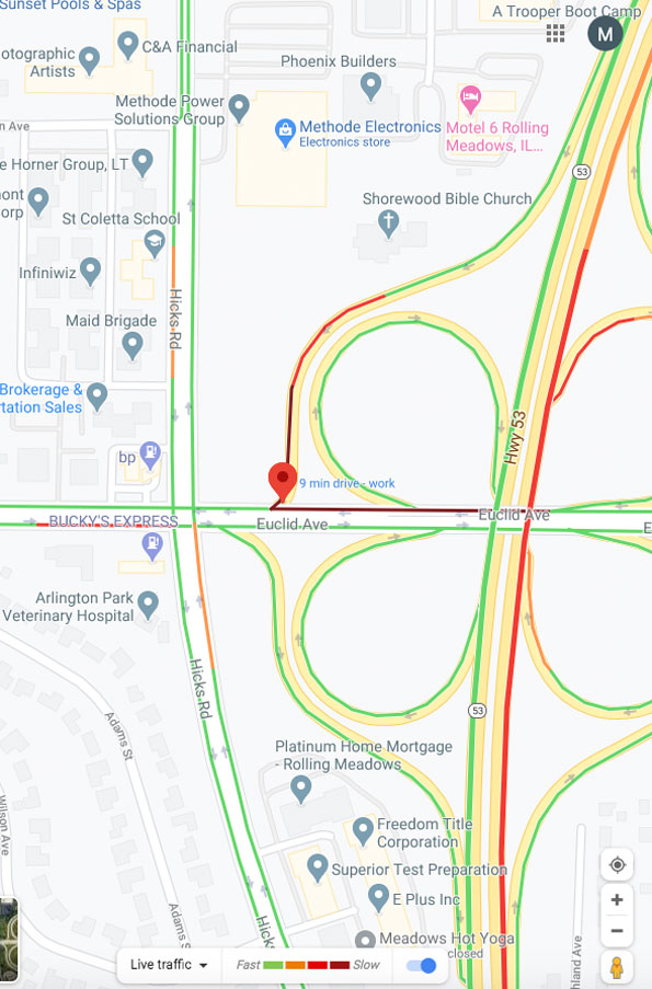 Map for Euclid over Route Multi-vehicle crash on July 31, 2020