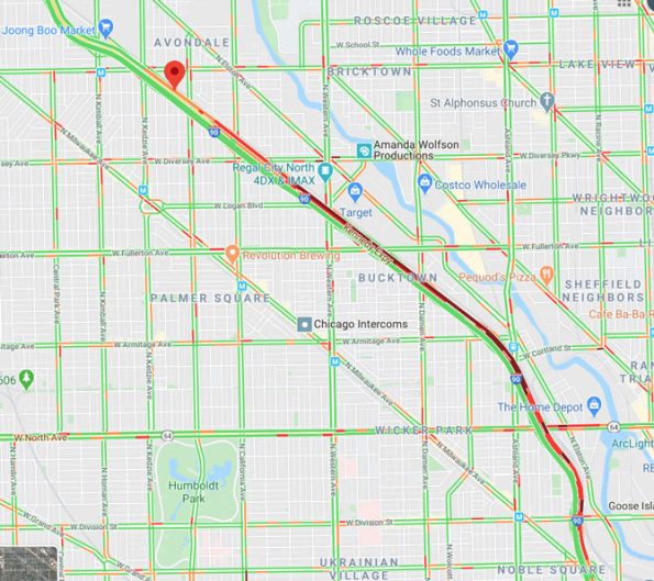 Hit-and-Run crash map for I-90 Monday August 17, 2020