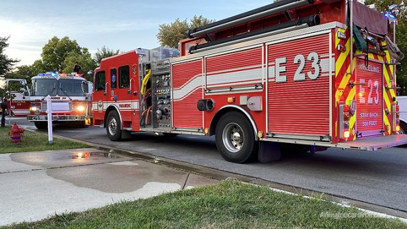 Wheeling and Prospect Heights fire suppression units on Chippewa Trail in Wheeling