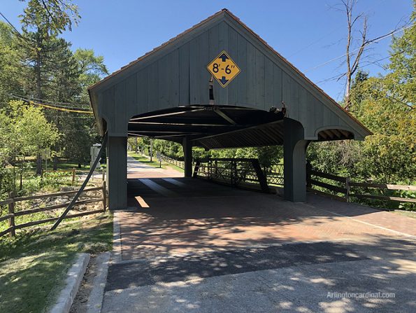 Damage to Long Grove covered bridge