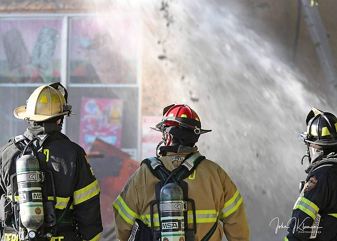 Supervising fire attack in Mundelein Wednesday, September 2, 2020 (PHOTO CREDIT: J. Kleeman)