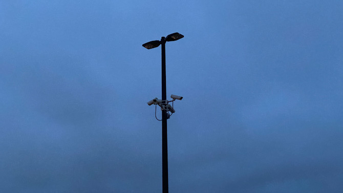 No overhead lights on in parking lot after dark at the Mount Prospect Walmart parking lot after robber on Wednesday, September 9, 2020