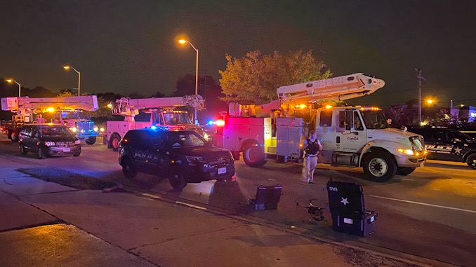 ComEd arriving at crash scene at Northwest Highway and Wilke Road in Arlington Heights.