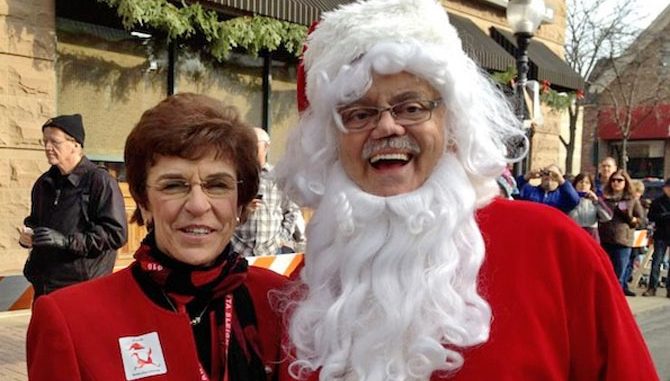 Bob Rohrman as Santa with former Mayor Arlene Mulder in December 2012