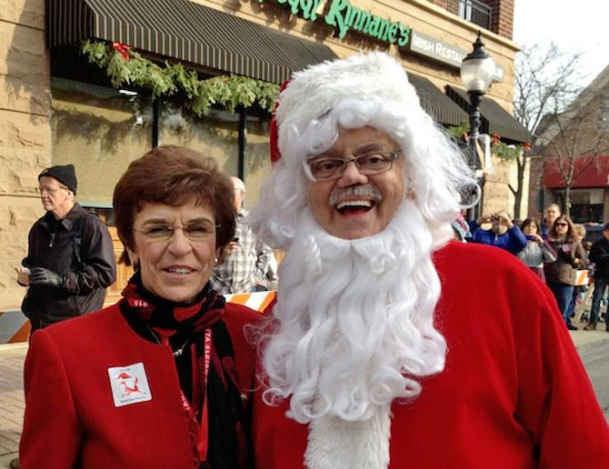 Bob Rohrman as Santa with former Mayor Arlene Mulder in December 2012