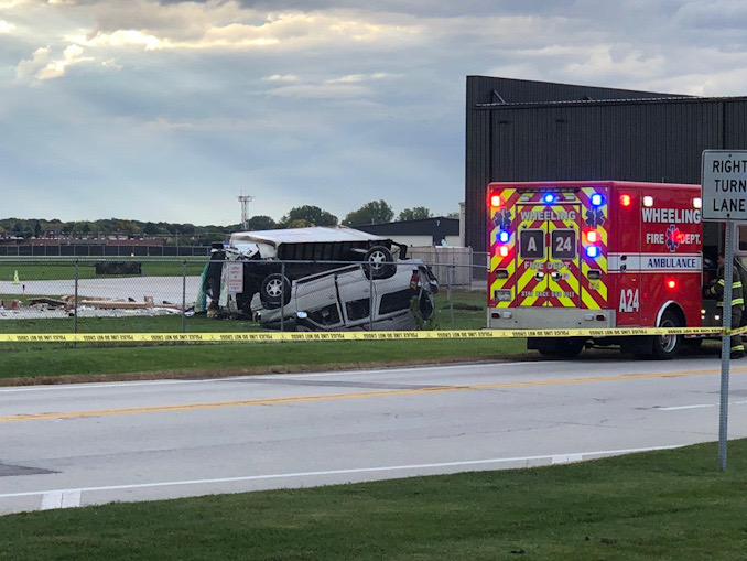 Truck SUV crash at Wolf Rod and Messner Drive, Wheeling