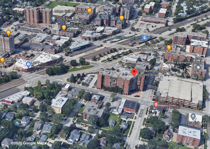 Hancock Square apartment building Aerial View (©2020 Google Maps)