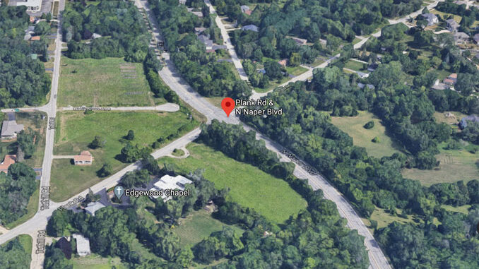 Naper Boulevard and Plank Road Aerial View (©2020 Google Maps)