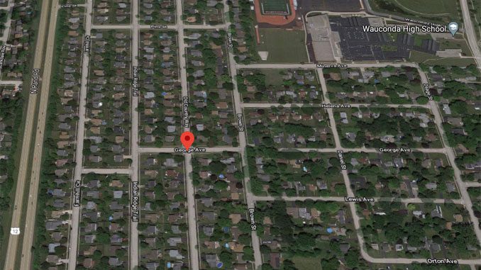 Armed robbery scene map Saturday, September 19, 2020 Old Country Way Wauconda Aerial View (©2020 Google Maps)