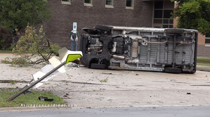 Rollover delivery van crash into Indian Grove Elementary School parking lot in Mount Prospect Rollover delivery van crash into Indian Grove Elementary School parking lot in Mount Prospect