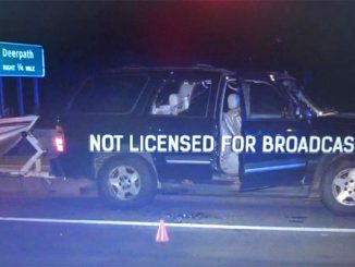 Chevy Tahoe with person shot on Route 41 in Lake Forest, Tuesday, September 16, 2020