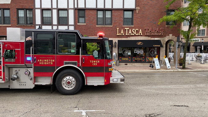 Tower 1 at LaTasca restaurant during a small fire on Friday, September 11, 2020