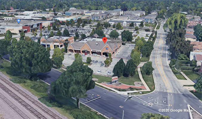 Walgreens Aerial View Northwest Highway and Dryden Place Arlington Heights